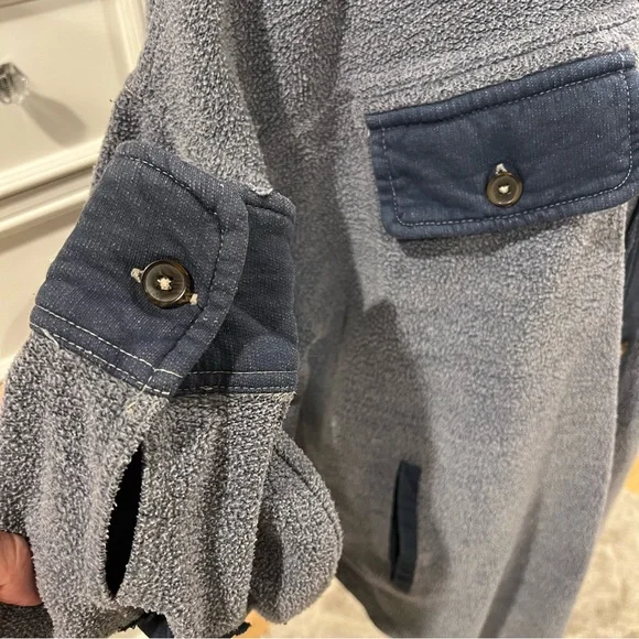 Free People | Indigo Blue Ruby Oversized Shirt Jacket size Small - Picture 5 of 14